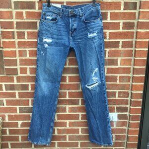 Hollister Jeans Mens Size 32 Button Fly Bootcut Distressed Whiskering Grunge